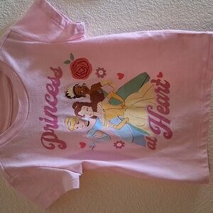 Disney Princess Pink T-Shirt Cinderella Tiana Belle
